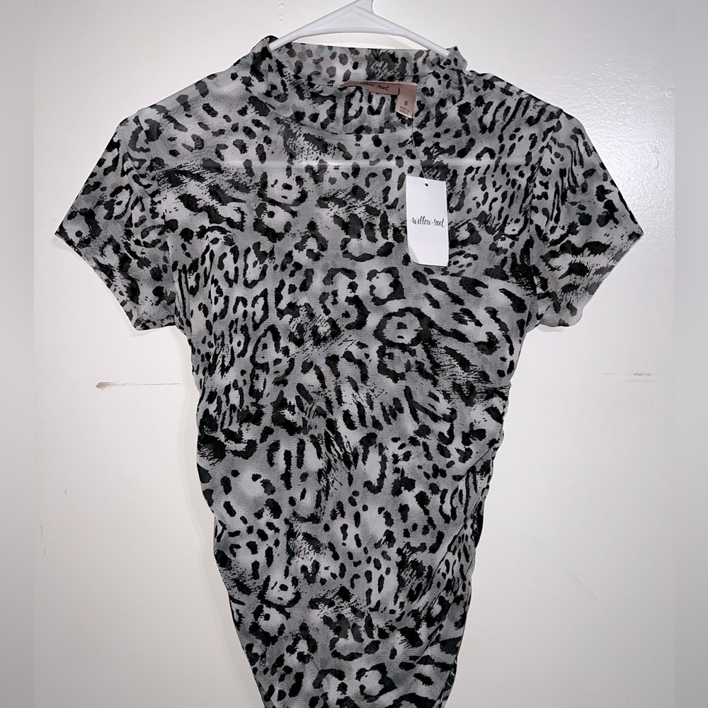 Willow & Root leopard print, mesh blouse. New with tags!